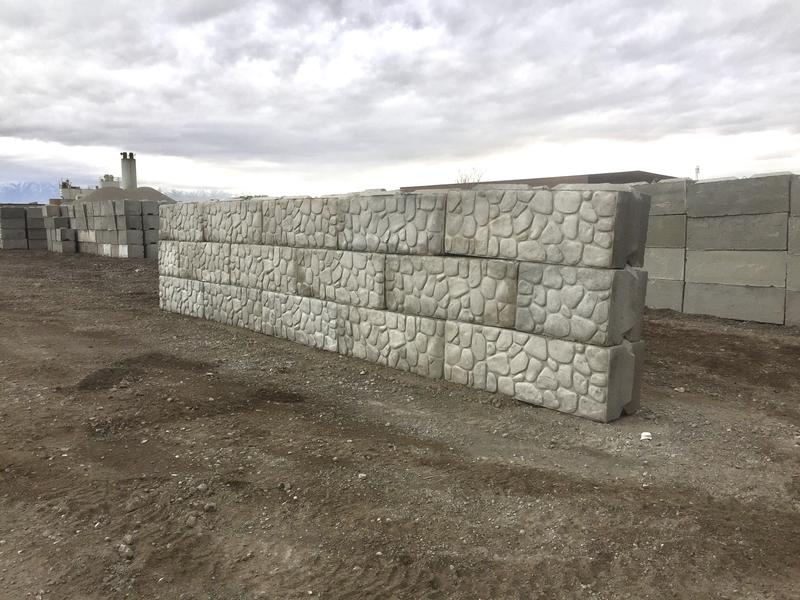 Terraced eco block retaining wall holding a sloped East Tennessee yard
